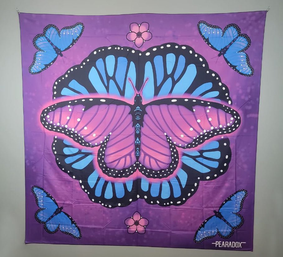 Purple Monarch Butterfly Mandala Tapestry - Pearadox