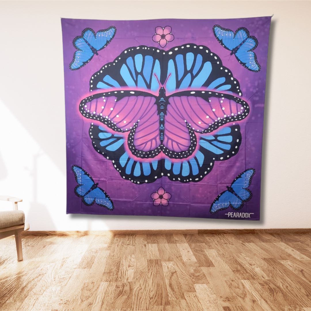 Purple Monarch Butterfly Mandala Tapestry - Pearadox