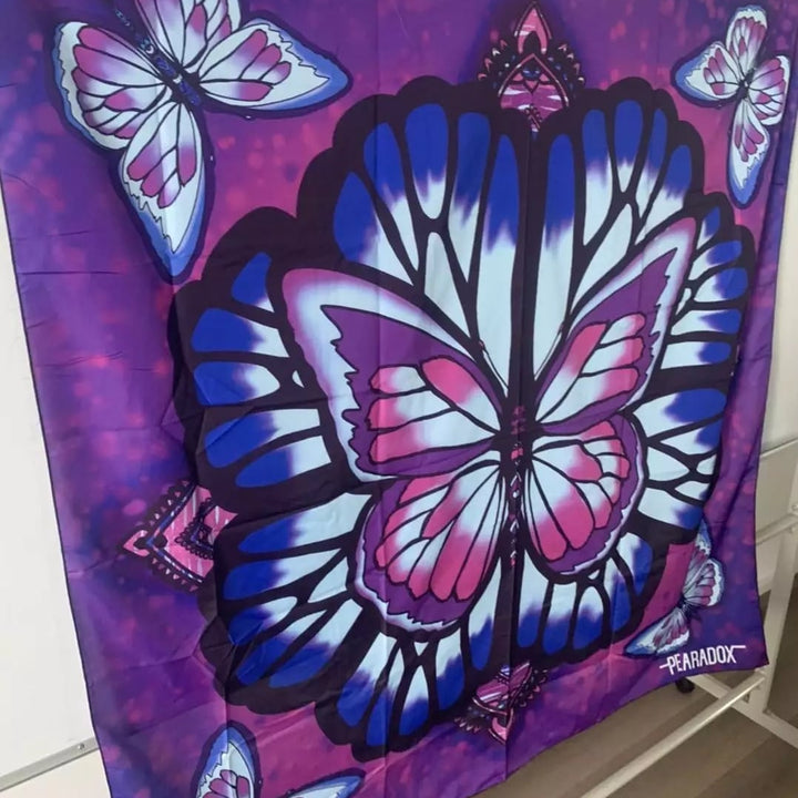 Purple Spotted Butterfly Mandala Tapestry - Pearadox