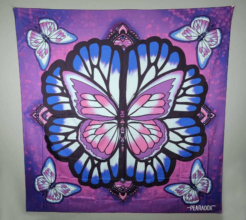 Purple Spotted Butterfly Mandala Tapestry - Pearadox